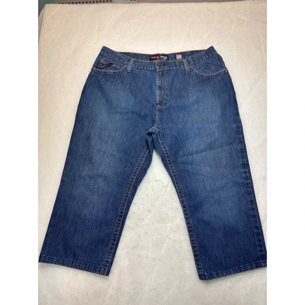 ARIAT Fire Resistant Mens Low Rise Boot Cut Jeans Dark Wash Denim Size‎ 44x25